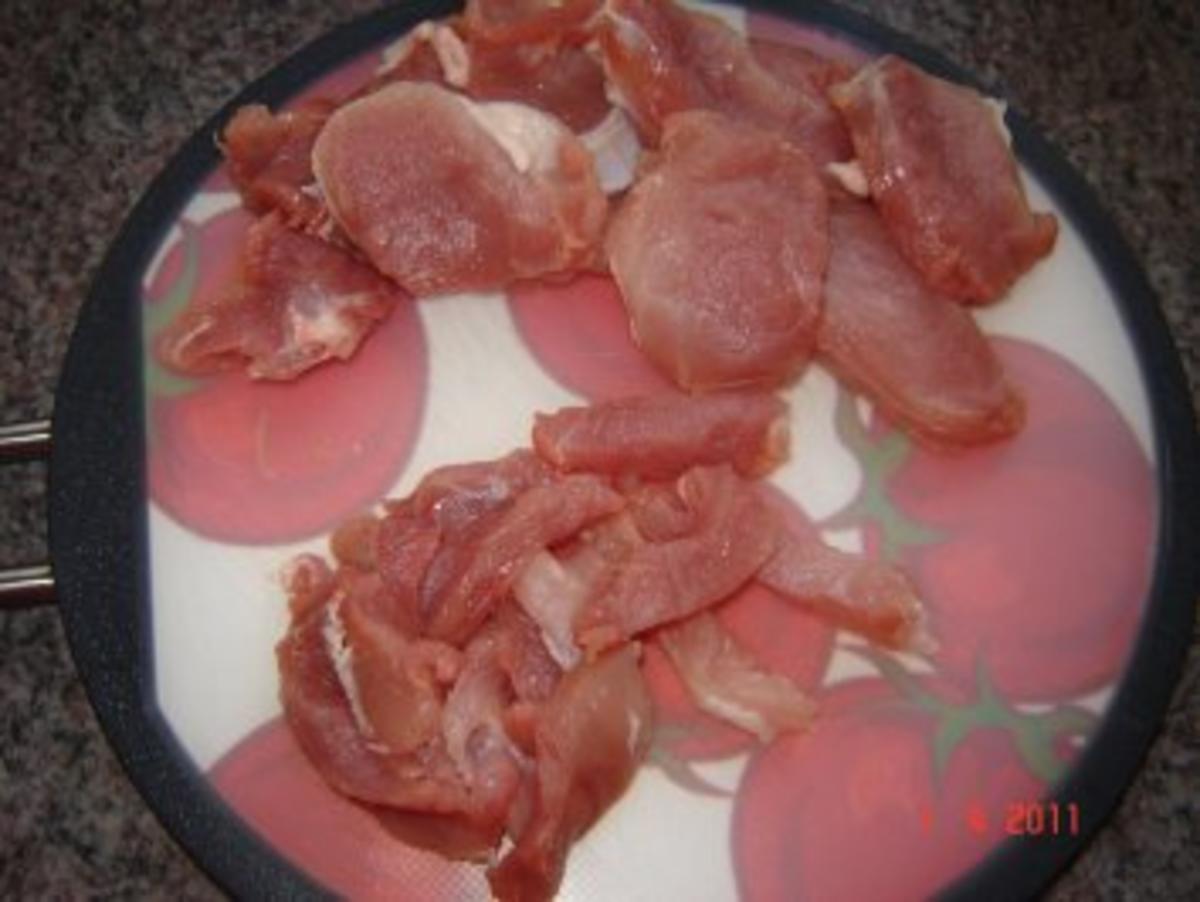 Nudeln : Bandnudeln mit Schweinefilet und Salami - Rezept - Bild Nr. 3