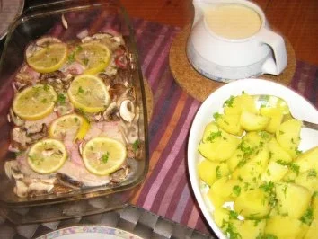 Welsfilet nach Schwarzwälder Art zubereitet  mit Petersilienkartoffeln - Rezept - Bild Nr. 5