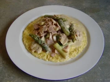 Spargelomlett mit Champignons für eine Person - Rezept