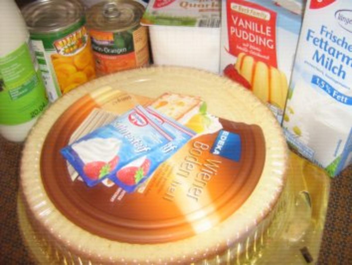 Käsesahne - Torte mit Mandarinen und Aprikosen - Rezept - Bild Nr. 2