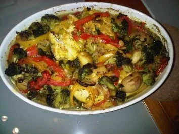 Rezept: Ofen-Hühnchen mit Gemüse Ofen-Hühnchen mit Gemüse - Rezept