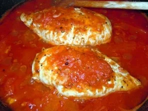 Hähnchenbrust in Tomaten-Orangensud mit Tagiatelle und Ziegenkäse-Zigarren - Rezept - Bild Nr. 9