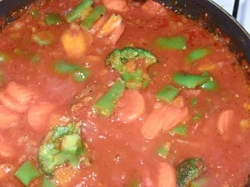 Bandnudeln in Gemüse-Tomatensauce - Rezept - Bild Nr. 4