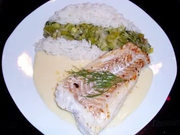 Rezept: Fisch: Kabeljau auf Joghurt-Senf-Schaum Fisch: Kabeljau auf Joghurt-Senf-Schaum - Rezept