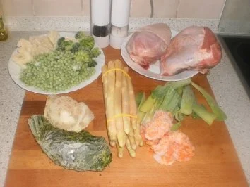 Rezept: Putenragout mit Spargel ~ Blumenkohl-Broccoli-Erbsengemüse ~ Reis Bild Nr. 2 Putenragout mit Spargel ~ Blumenkohl-Broccoli-Erbsengemüse ~ Reis - Rezept - Bild Nr. 2