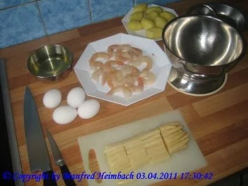 Spargel - Spargel mit Garnelen an Manfred’s Krebs-Hollandaise - Rezept - Bild Nr. 3