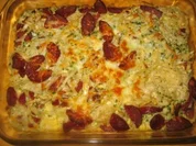 Tagliatellen-Auflauf mit Knoblauchwurst - Rezept