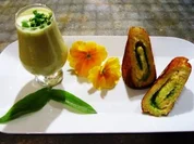 Bärlauchsüppchen mir Bärlauch-Kartoffelroulade - Rezept