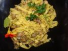 Nudeln : - Bandnudeln mit Austernpilzen und Garnelen - - Rezept