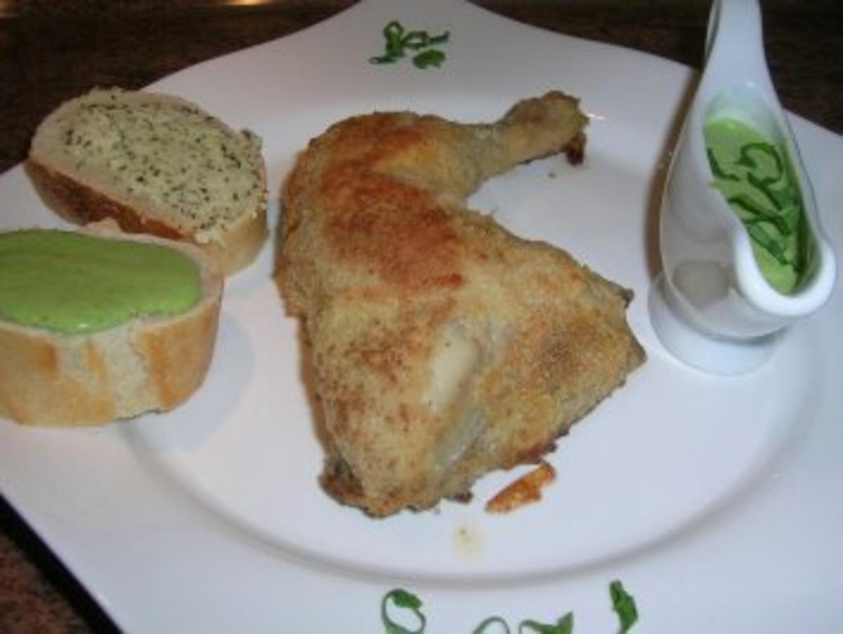 Hähnchenknusperkeulen  mit Bärlauch-Mayonaise - ein lecker,leichtes Frühlingsgericht - Rezept - Bild Nr. 11