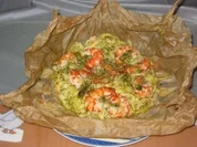 Nudelpäckchen mit Gambas - Rezept