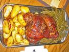 Lammkeule mit Kartoffeln und Bohnen - Rezept
