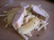 Hähnchenbrust mit Apfelgemüse und Ingwer-Chili Butter - Rezept