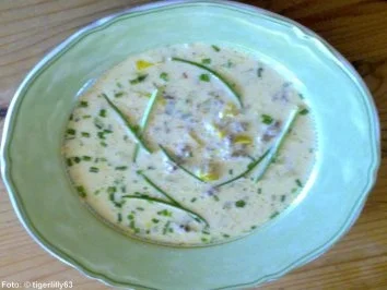 Cremige Lauchsuppe mit Hack - Rezept