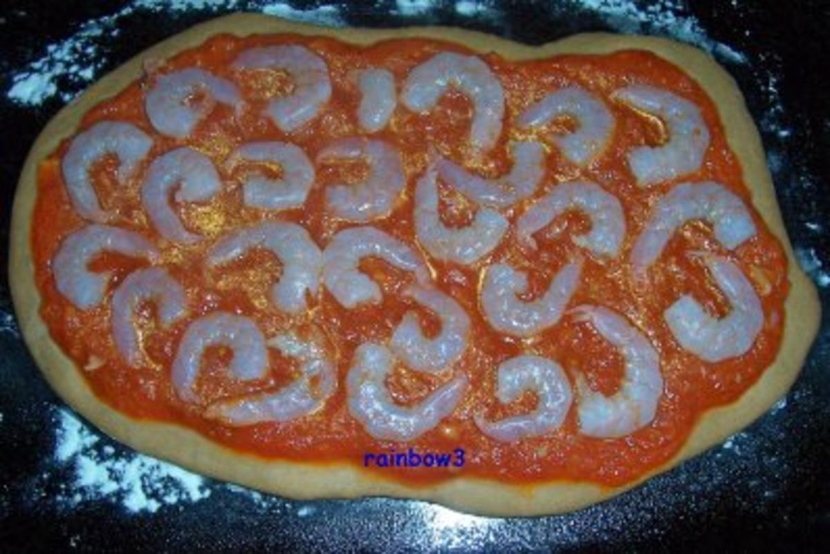 Pizza: Garnelen mit Mozzarella - Rezept - Bild Nr. 8
