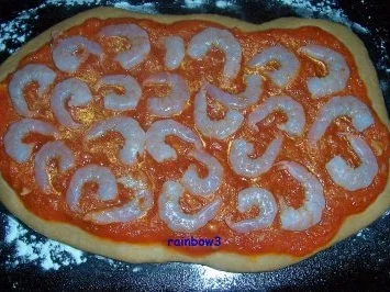 Pizza: Garnelen mit Mozzarella - Rezept - Bild Nr. 8