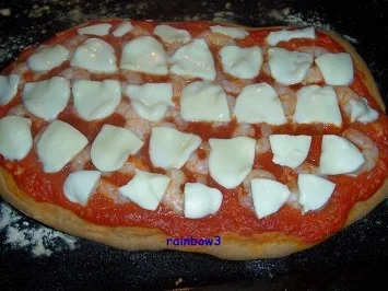 Pizza: Garnelen mit Mozzarella - Rezept - Bild Nr. 10