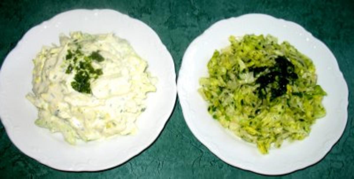 Salat/Beilage - Eisbergsalat ...mit Kräuter-, Schmand- oder Sahnedressing - Rezept