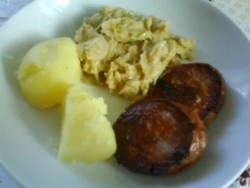 Rahmwirsing mit Jagdwursttalern - Rezept - Bild Nr. 3