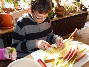 Rezept: Kuchen: Rhabarberkuchen mit Puddinghaube Bild Nr. 2 Kuchen: Rhabarberkuchen mit Puddinghaube - Rezept - Bild Nr. 2