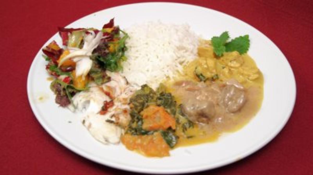 Zitronen-Safran-Hähnchen, Dorade und Lammfleisch in Erdnuss-Soße ...