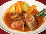 Salbei-Kalbsroulade mit Ofengemüse - Rezept