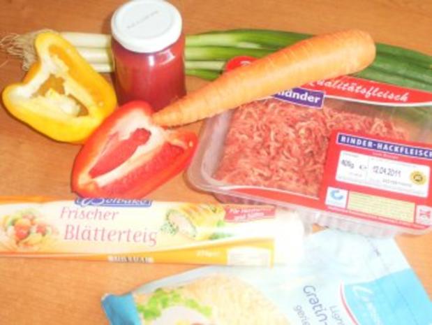 blätterteig pizza mit hackfleisch
