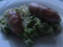 Toskanische Bratwurst mit Erbsen-Risotto - Rezept