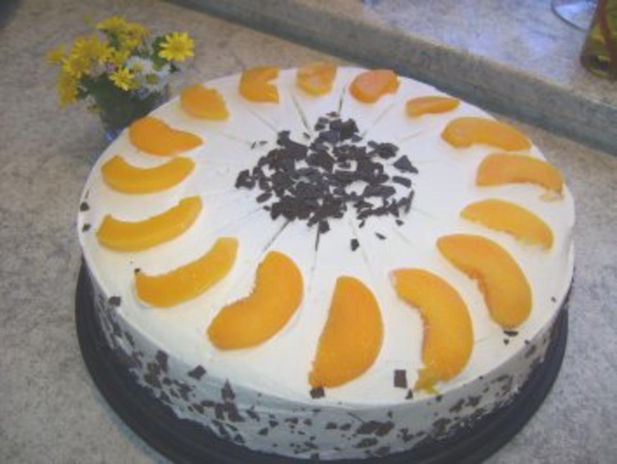 Pfirsich-Zebra-Torte - Rezept mit Bild - kochbar.de
