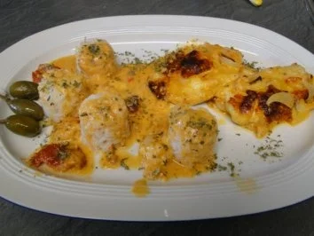 Rezept: Überbackene Schnitzel mit 3erlei Käse Überbackene Schnitzel mit 3erlei Käse - Rezept