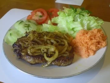 Rezept: Winzersteak mit Salatgarnitur Winzersteak mit Salatgarnitur - Rezept