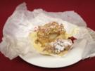 Warmer Birnen-Crumble auf Vanillesoße - Rezept