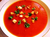 Rezept: Tomatensuppe mit Speck-Knoblauch-Croutons Bild Nr. 285 Tomatensuppe mit Speck-Knoblauch-Croutons - Rezept - Bild Nr. 285