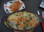 Aufläufe  :  Kohlrabi - Möhren - Auflauf mit Tilapia - Rezept