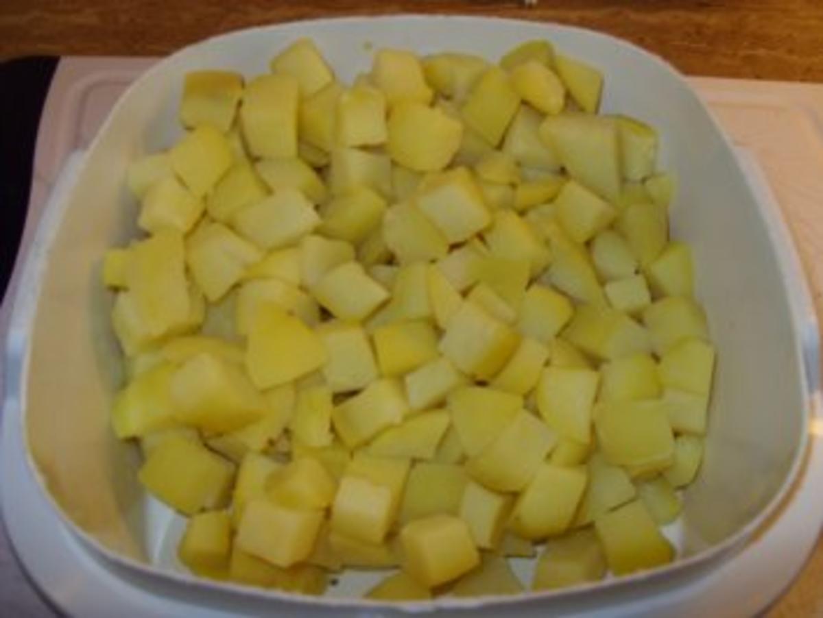D: Leberkäse mit Bratkartoffeln, Spinat und Spiegelei - Rezept - Bild Nr. 4