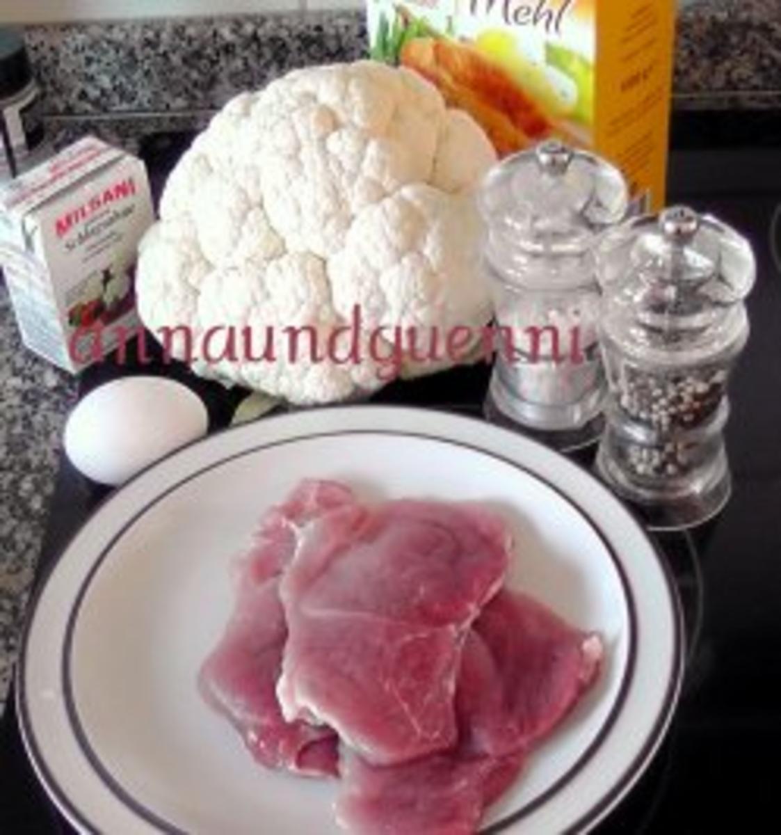 ~Mittagstisch~Schweineschnitzel Wiener Art mit Kartoffelkästchen und Blumenkohl - Rezept - Bild Nr. 8