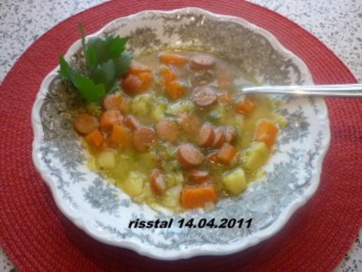 Gemüsesuppe mit  Debrecziner - Rezept