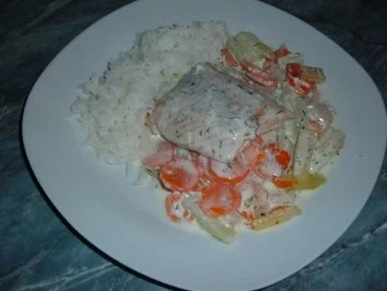 Rezept: Fisch : Lachs mit Gemüse Bild Nr. 2 Fisch : Lachs mit Gemüse - Rezept - Bild Nr. 2