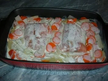 Rezept: Fisch : Lachs mit Gemüse Bild Nr. 4 Fisch : Lachs mit Gemüse - Rezept - Bild Nr. 4