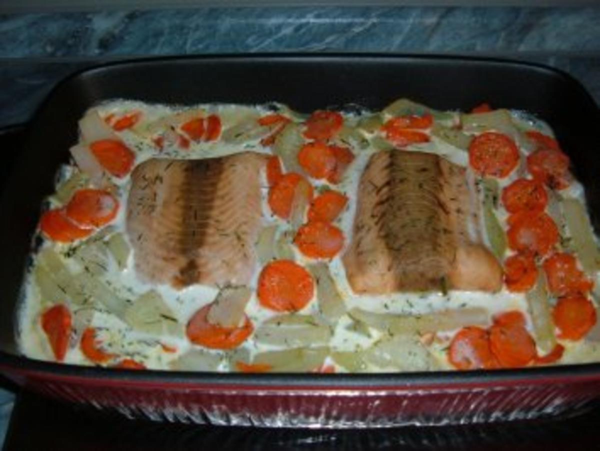 Fisch : Lachs mit Gemüse - Rezept - Bild Nr. 5