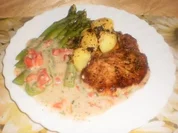 Spargel grün mit Koteletts - Rezept