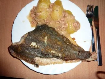 Rezept: Fisch: Scholle gebraten mit Krabbensoße Fisch: Scholle gebraten mit Krabbensoße - Rezept