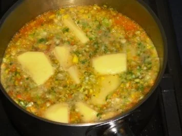 Spargeln mit Soffritto-Kartoffeln und Mayo-Mousseline - Rezept - Bild Nr. 3