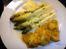 Spargeln mit Soffritto-Kartoffeln und Mayo-Mousseline - Rezept