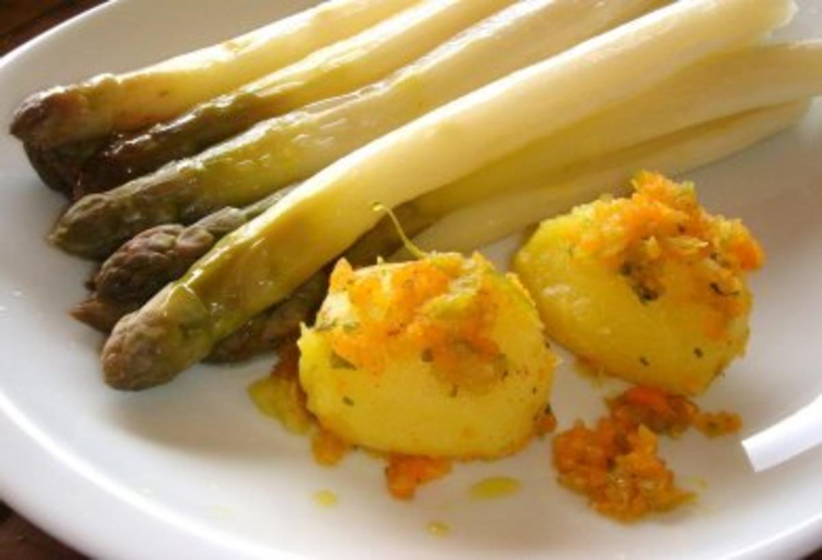 Spargeln mit Soffritto-Kartoffeln und Mayo-Mousseline - Rezept - Bild Nr. 4