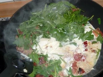 Pasta mit Rucola und Serranoschinken - Rezept - Bild Nr. 4