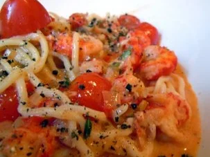 Spaghetti mit Flußkrebsen in scharfer Sauce - Rezept