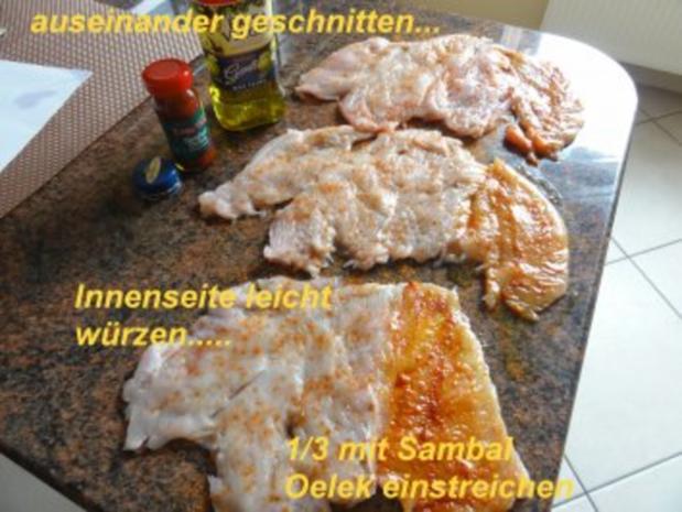 Dünne die Innenseite der Hähnchenschenkel Dünne die Innenseite der Hähnchenschenkel