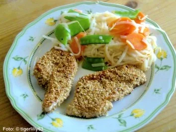 Putenschnitzel im Sesammantel - Rezept