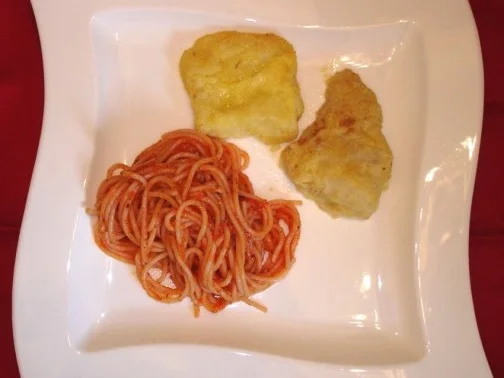 Rezept: Piccata vom Seehecht mit Tomatenspaghetti Piccata vom Seehecht mit Tomatenspaghetti - Rezept